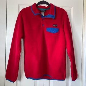 Patagonia Candy Apple Red Synchilla snap Pullover